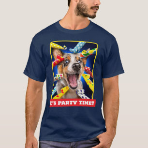 T-shirt Sifflets de fête pour chien heureux