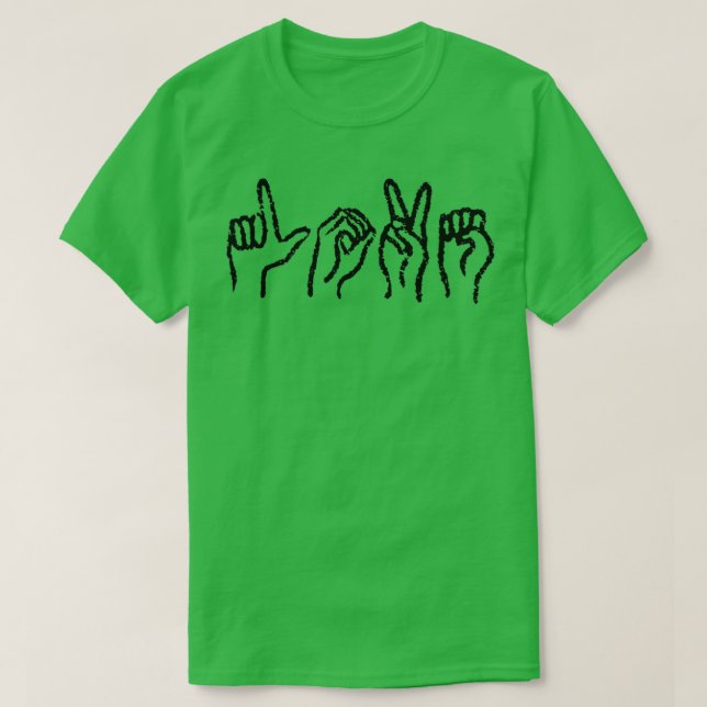 T-shirt Sign Language Love 7 (Design devant)