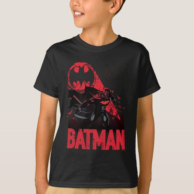 T-shirt Signal Batman Crimson Bat (Devant)