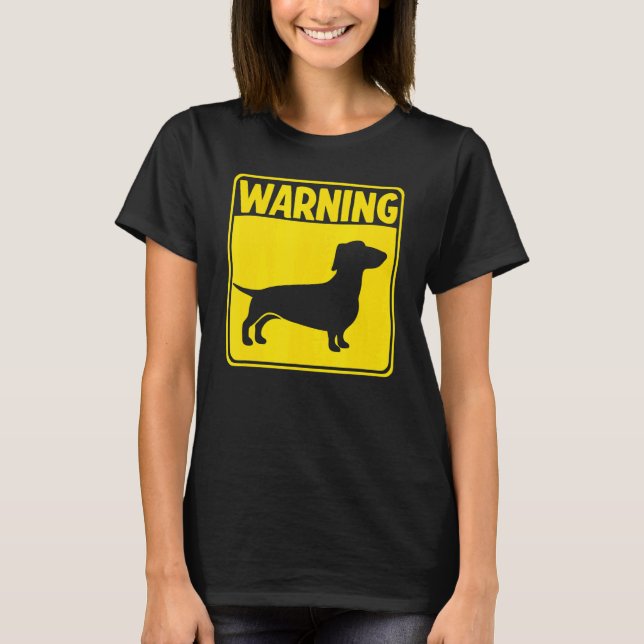 T-shirt Signal d'avertissement Dachshund (Devant)