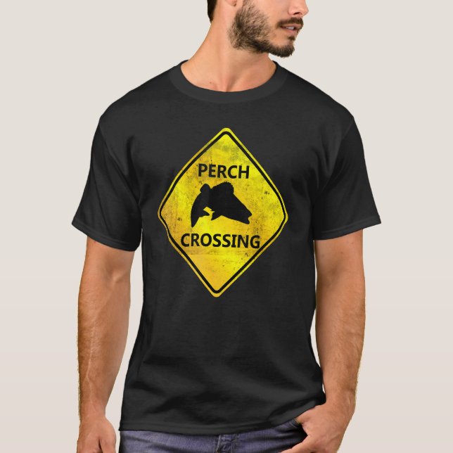 T-shirt Signal d'avertissement de passage de basse pêche à (Devant)