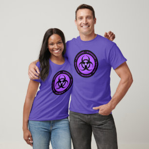 T-shirt Signal d'avertissement de risque biologique pourpr