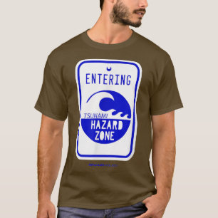 T-shirt Signal de la route de la zone de danger du tsunami