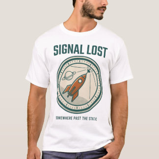 T-shirt Signal Perdu Mission Patch Fusée Rétro
