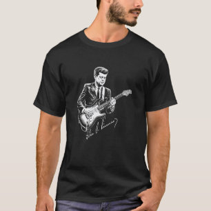 T-shirt Signature de John F. Kennedy jouant de la guitare 