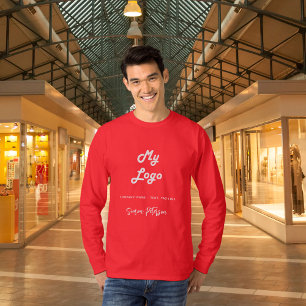 T-shirt signature du logo commercial blanc rouge