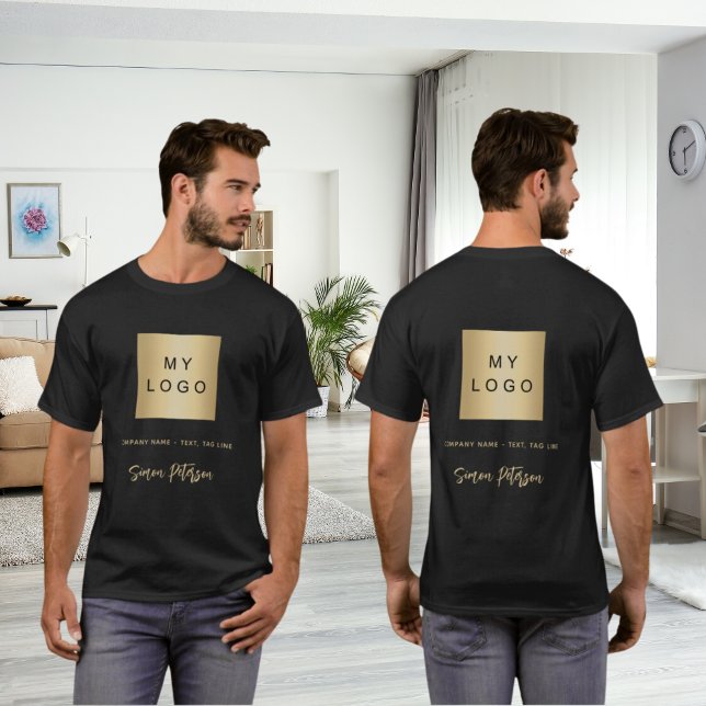 T-shirt Signature du logo de l'entreprise en or noir (Créateur téléchargé)
