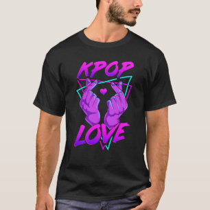 T-shirt Signe d'amour coréen K POP Doigts d'amour