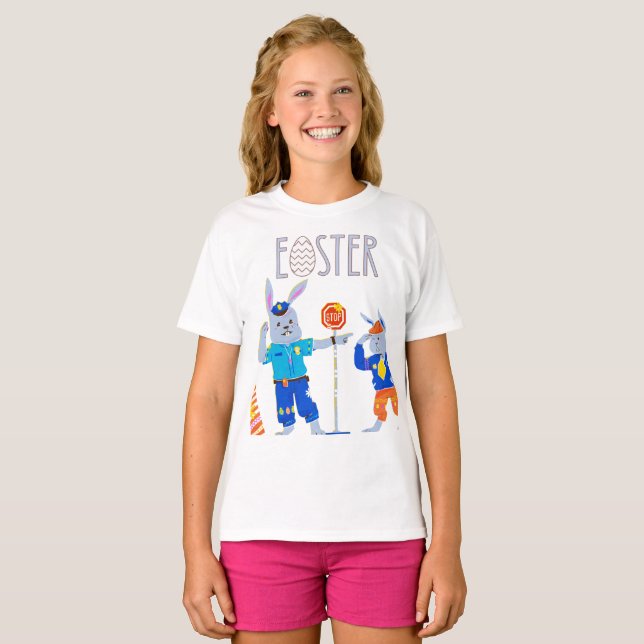 T-shirt SIGNE D'ARRÊT DE PASSAGE DE BAIN "Joyeux Pâques" F (Devant entier)
