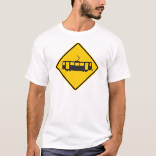 T-shirt Signe d'avertissement de route de tramway