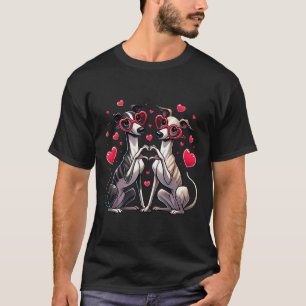 T-shirt Signe de coeur main Whippet Saint-Valentin Chien F