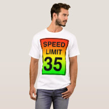 Signe de la limitation de vitesse 35 avec des