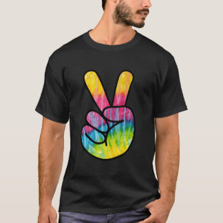 T-shirt Signe de la main aux doigts de paix psychédéliques