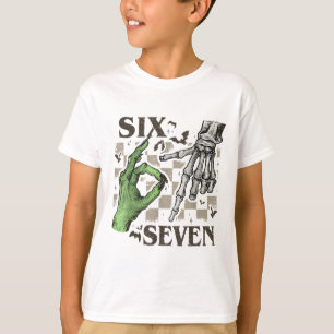 T-shirt Signe de la main de squelette Six Sept Mème Hallow