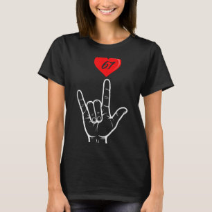 T-shirt Signe de la main Je t'aime Asl Cœur 67 Femmes Enfa