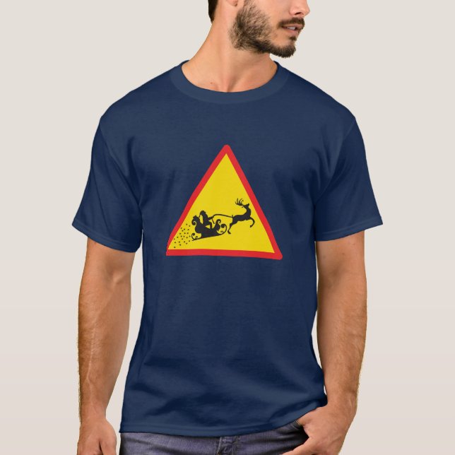 T-shirt SIGNE DE LA ROUTE DE Sleigh père Noël (Devant)