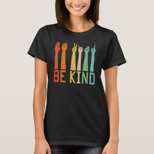 T-shirt Signe de langue des mains sois gentil Enseignants