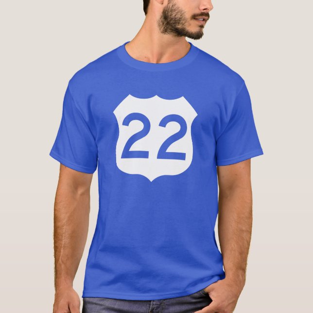 T-shirt Signe de l'itinéraire 22 des USA (Devant)