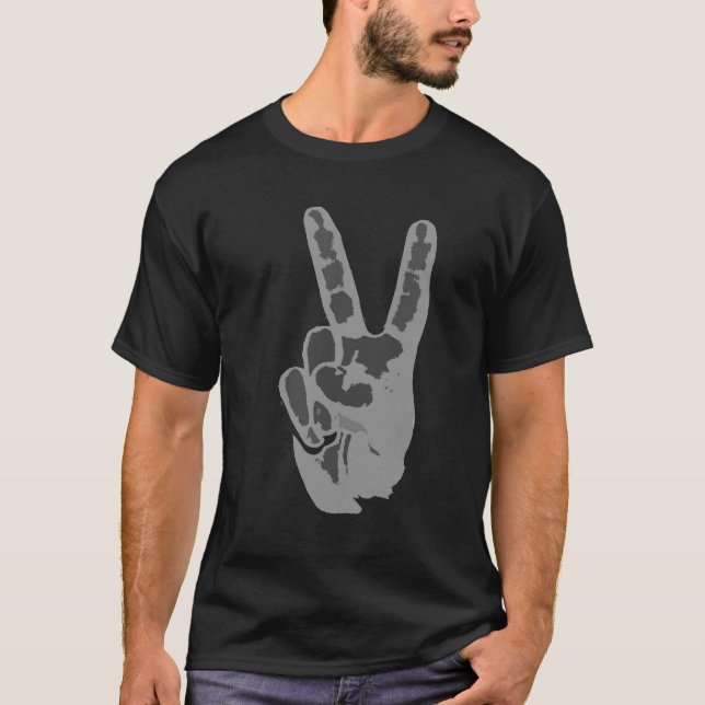 T-shirt signe de main de paix (Devant)