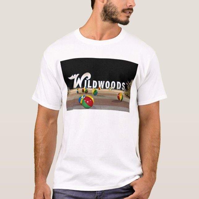 T-shirt Signe de New Jersey de Wildwood la nuit (Devant)