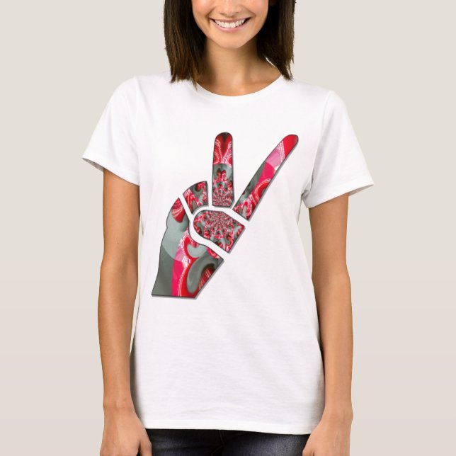 T-shirt Signe de paix à la main (Devant)