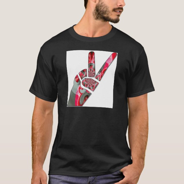 T-shirt Signe de paix à la main (Devant)