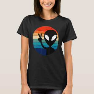 T-shirt Signe de Paix Amour Alien 60s 70s Tie Dye Hippie B