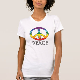 T-shirt Signe de paix coloré pour des filles de flower