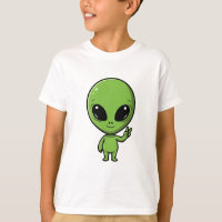 Signe de paix d'alien vert mignon pour enfants
