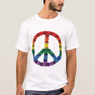 T-shirt Signe de paix d'arc-en-ciel fabriqué à partir de