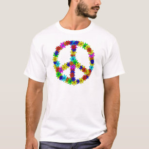 T-shirt Signe de paix de fleur d'amour