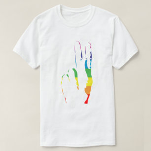 T-shirt signe de paix de la fierté arc en arc