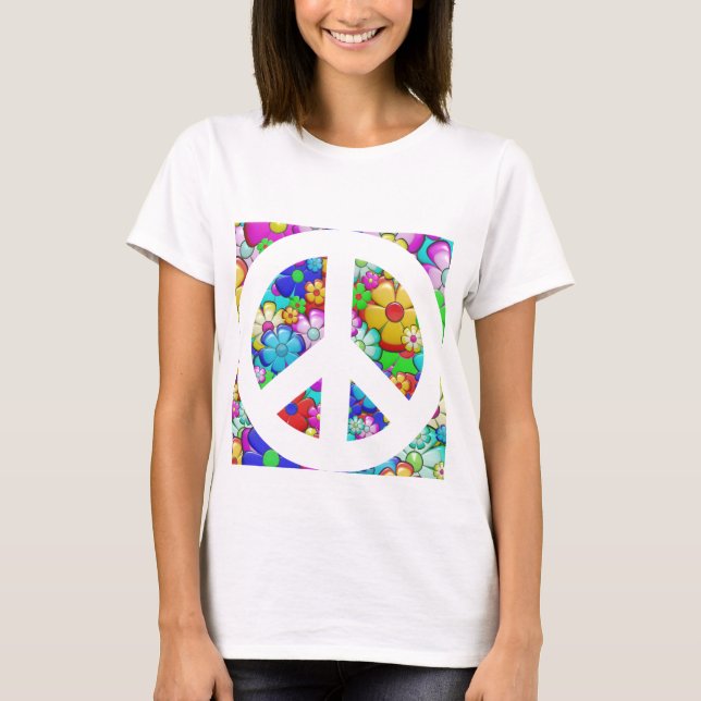 T-shirt Signe de paix hippie (Devant)