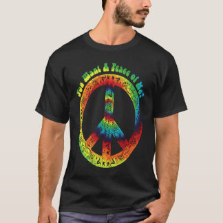 T-shirt Signe de paix hippie tie dye cool