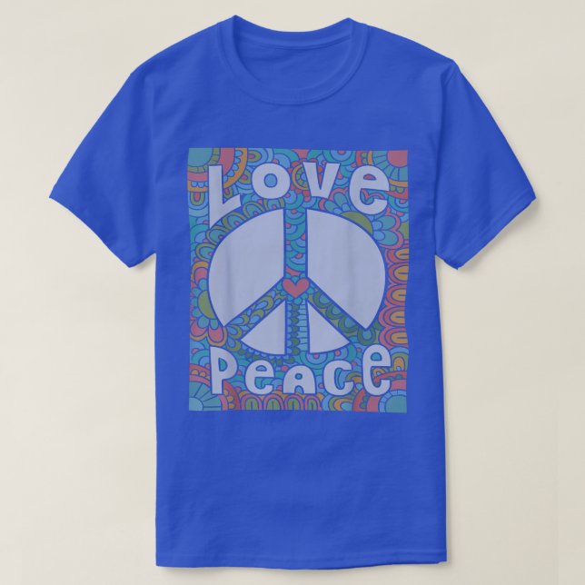 T-shirt SIGNE DE PAIX LOVE 1960 1970 Tie Dye Hippie Super (Design devant)