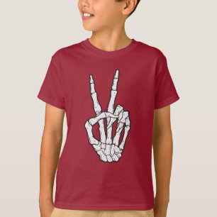 T-shirt Signe de paix pour les squelettes