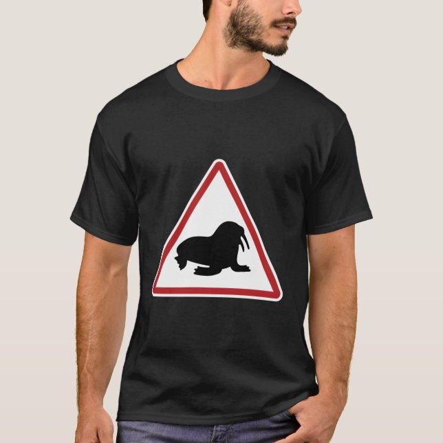 T-shirt Signe de prudence russe Walrus (Devant)