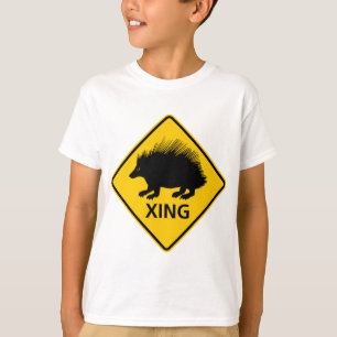 T-shirt Signe de route de croisement de porc-épic