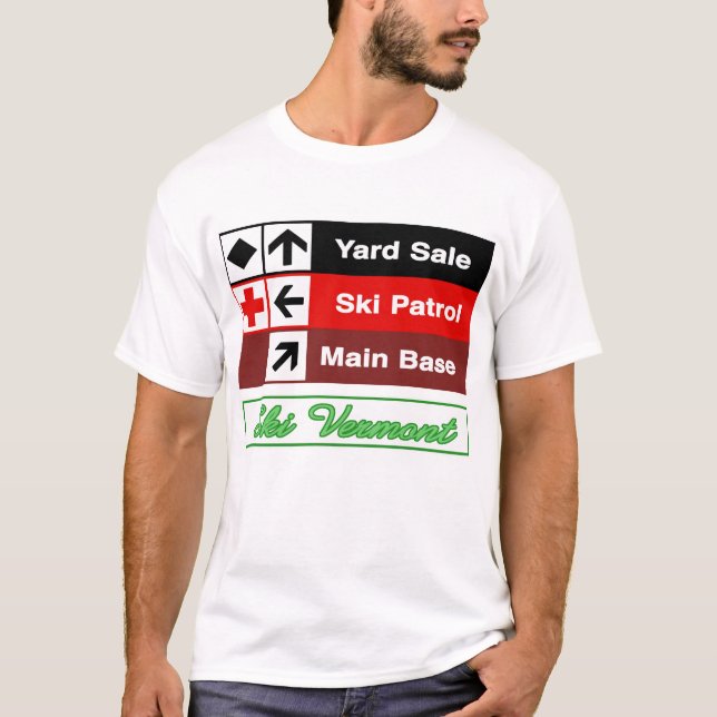 T-shirt Signe de traînée de ski de patrouille de ski de (Devant)