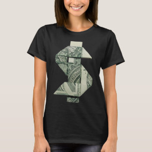 T-shirt Signe Dollar Argent Origami Espèces