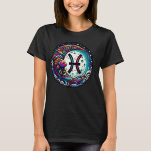 T-shirt Signe du zodiaque Poissons avec poissons colorés e