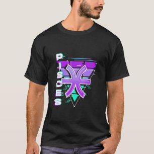 T-shirt Signe du zodiaque Poissons esthétique Vaporwave 80