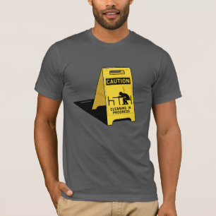 T-shirt Signe humide de plancher de précaution de la