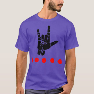 T-shirt SIGNE ILY plus points rouges ASL Signal Language D
