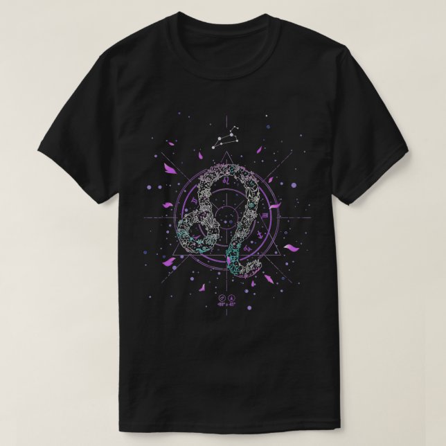 T-shirt SIGNE LEO Zodiac Fleur Florale Juillet Août Annive (Design devant)