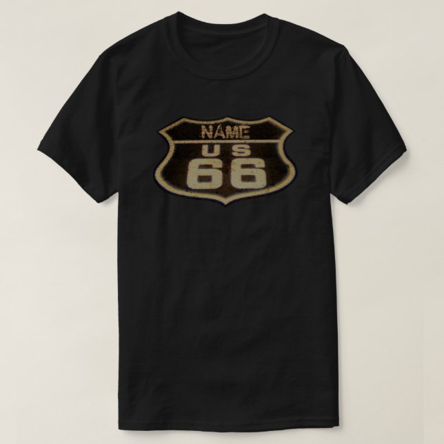 T-shirt Signe personnalisable de cru de l'itinéraire 66 (Design devant)