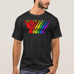 T-shirt Signe Shaka Lgbt Bisexual Pride Mois Lgbt Drapeau