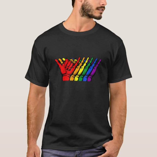 T-shirt Signe Shaka Lgbt Bisexual Pride Mois Lgbt Drapeau (Devant)