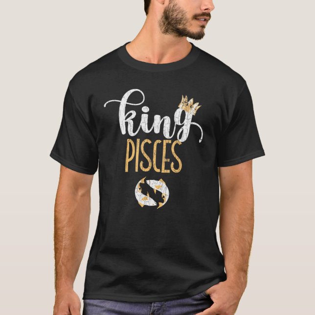 T-shirt SIGNE Zodiaque Pisces Roi Graphique (Devant)