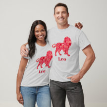 Signe zodiaque pour Leo dans un Motif rouge fracta